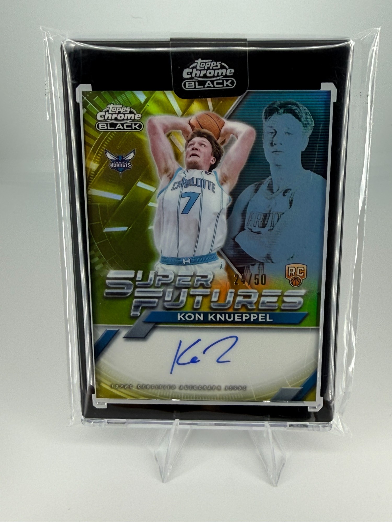 2025-26 Topps Chrome Black Kon Knueppel #SF-KK Super Futures Gold /50 24/50 RC Auto