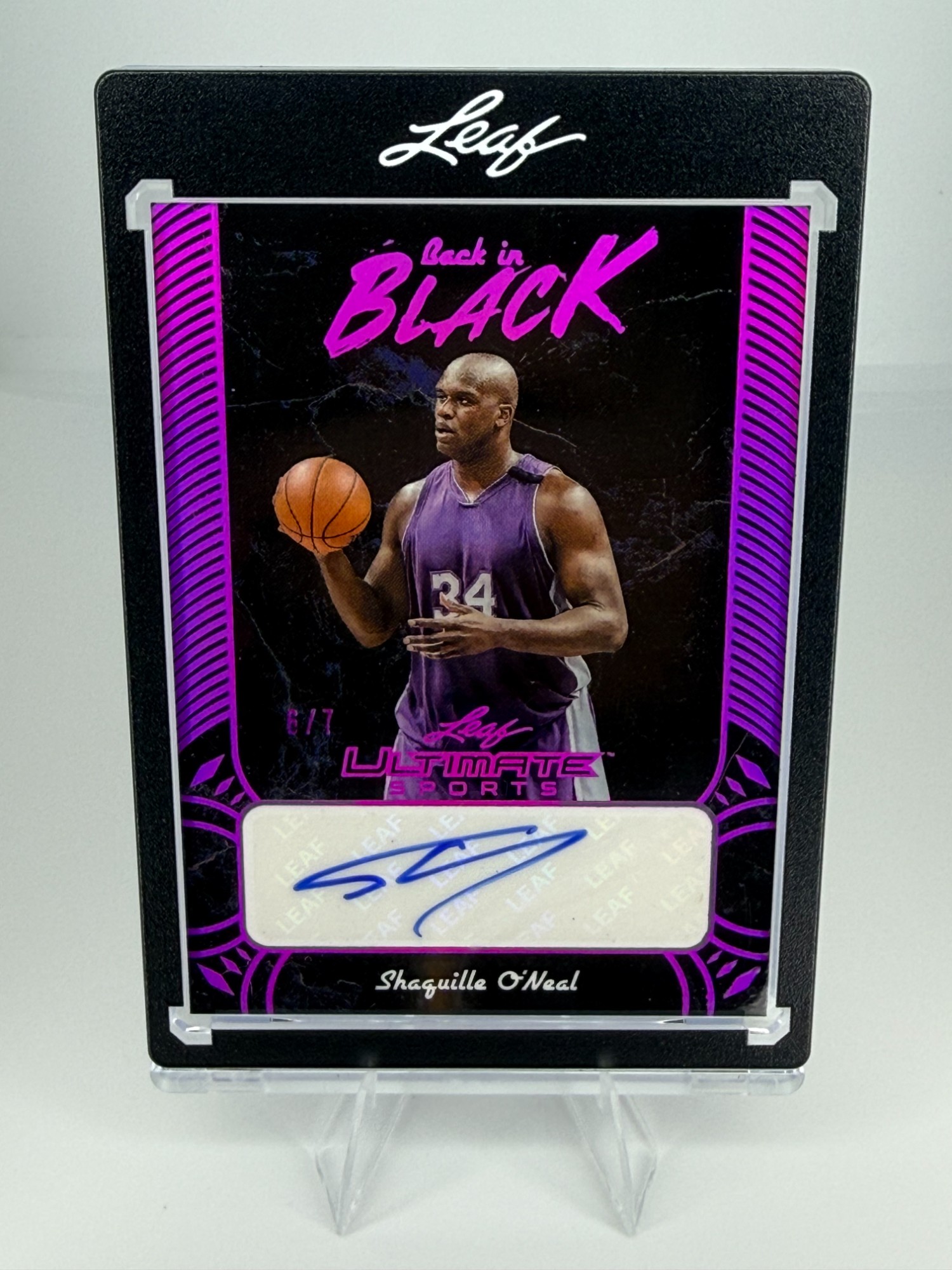 2026 Leaf Ultimate Sports Shaquille O'Neal #BB-SO1 Back in Black 6/7 Auto