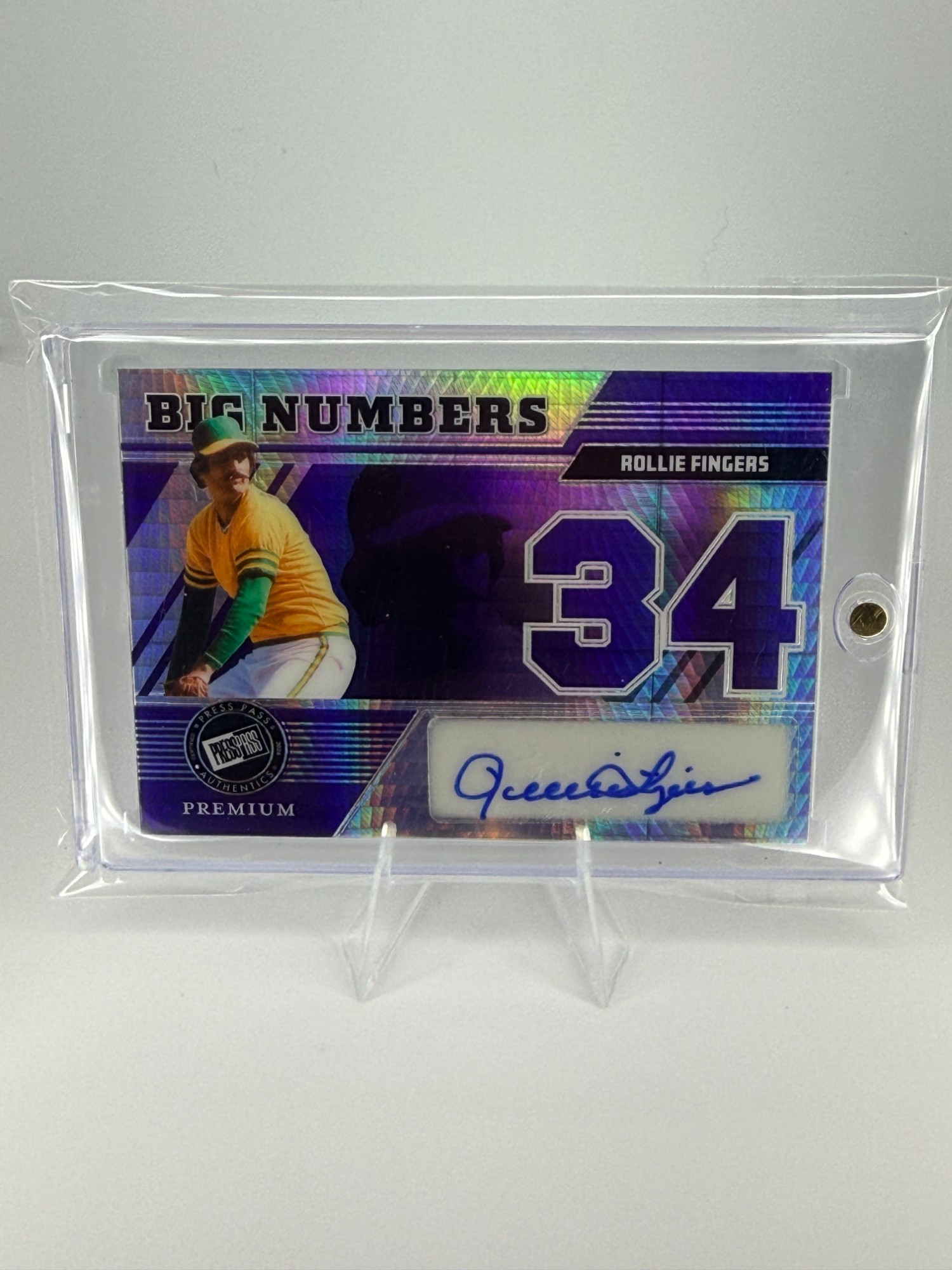 2024 Leaf Press Pass Premium Rollie Fingers #BN-RF1 Big Numbers 2/5 Auto